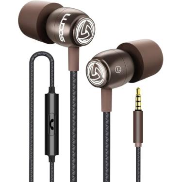 Imagem de LUDOS Fones de ouvido intra-auriculares Clamor com fio, 5 anos de garantia, fones de ouvido com microfone, fones de ouvido com isolamento de ruído, espuma de memória para iPhone, Samsung, estudantes