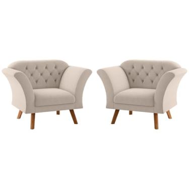 Imagem de Conjunto Poltrona Decorativa Roseira Inca Areia