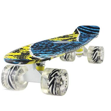 Imagem de Skate infantil 56 cm completo mini cruzador skates para crianças, meninas, jovens, iniciantes, crianças, adolescentes, adultos, cães (zebra)