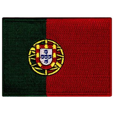 Imagem de Cypress Collectibles - Patch da bandeira de Portugal - Aplique bordado premium - Adesivos de ferro do país europeu - Dimensões: 8,9 cm x 6,3 cm