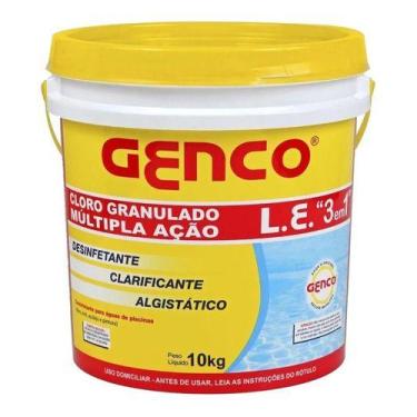 Imagem de Cloro Granulado Para Piscina 10kg Múltipla Ação 3 Em 1 Genco L.e.