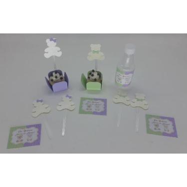 Imagem de Chá Revelação Kit Festa Decoração Ursinhos e Topo de Bolo - MIWL ART
