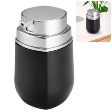 Imagem de Porta Sabonete Liquido Dispenser Pratico Plastico Preto Cromado Arthi 