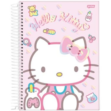Imagem de Caderno Espiral Univ CD 1 Matéria 80 Fls Hello Kitty Fundo Rosa FSC - Jandaia