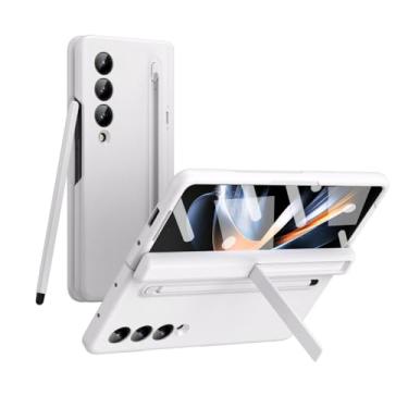 Imagem de Para Samsung Galaxy Z Fold 3 4 5 Case Protetor de tela com dobradiça com suporte para caneta Stylus Capa anti-queda para Z FOLD4 Fold5 fold3, branco, para Z Fold 3
