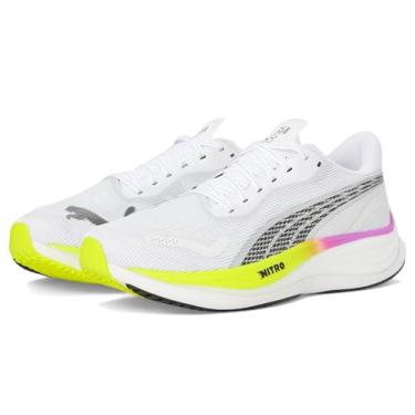 Imagem de PUMA Velocity Nitro 3 Tênis de corrida masculino, Puma Branco/magenta puro/alerta amarelo, 46