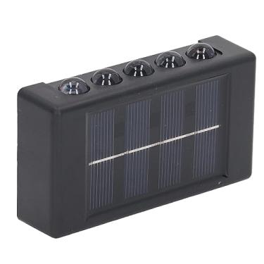 Imagem de Lâmpada Solar LED de Parede IP65 à Prova D'água de Extremidade Dupla Lâmpada Solar Montada na Parede Decorativa Brilhante para Cima e para Baixo Luz Solar de Parede para Deck,