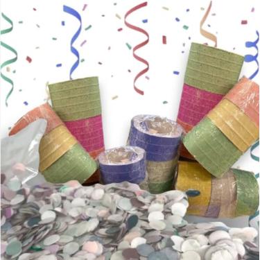 Imagem de Kit Carnaval 10 pacotes de Confetes Colorido folia bloquinho folião festa trio eletrico bloco de rua enfeite decoraçao sambródomo desfile brilho glitter alegria fantasia