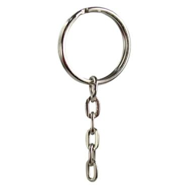 Imagem de Argola Batida Prata Para Chaveiro Com Corrente 23mm 1000 Peças (Prata)