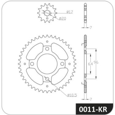 Imagem de Kit de relação Honda Cg 125 Fan 2005 a 2008 COBREQ 0011-KR