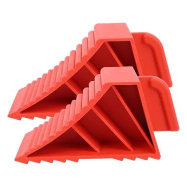 Imagem de 2pcs Rodas Pesadas Rodas de Serviço Deslizante Lamar a Roda de Borracha Resistente a Salto de Roda Vermelha para Trailers de Viagem de Carro Caminhão RV