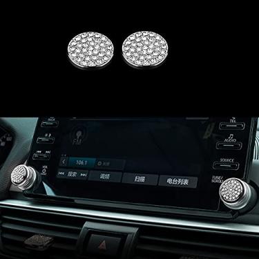 Imagem de Pursuestar 2 peças de cristal brilhante tela interior do carro volume som interruptor de rádio capa de botão botões de acabamento compatíveis com Honda Accord Sedan Touring Sport EX EX-L LX 10th 2018