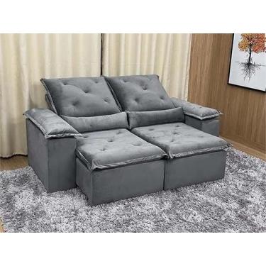 Imagem de Sofá Retrátil Reclinável Athenas 2.30 metros Cinza  Athenas - CASEI MU