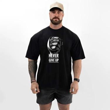 Imagem de Camiseta Masculina Oversized Estilo Academia Confortável - Épico, Pret