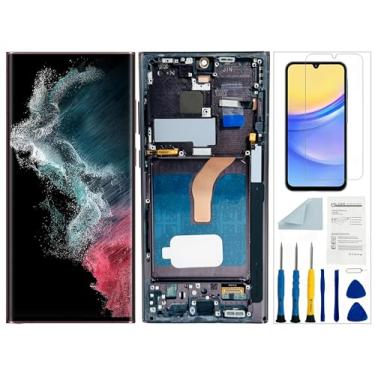 Imagem de Qinqiyue Substituição de tela para Samsung Galaxy S22 Ultra 5G para Samsung S22 Ultra 5G LCD de substituição preta com moldura para Samsung Galaxy S22u SM-S908 Display Touch Screen Assembly Repair