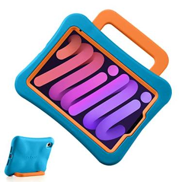 Imagem de LeiJue Capa infantil para iPad Mini 7 (A17 Pro) 2024/iPad Mini6 2021, leve, resistente, à prova de choque/à prova de quedas com alça/suporte, capa adequada para crianças para iPad Mini 7ª/6ª geração