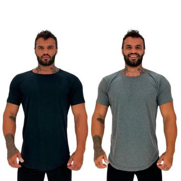 Imagem de Kit 2 Camiseta Longline MXD Conceito Slim Cores Básicas e Mescladas Li