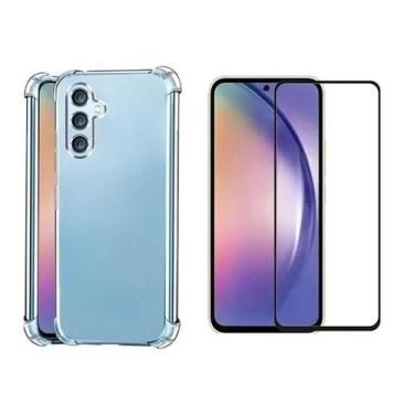 Imagem de Kit Capinha Silicone TPU para Samsung Galaxy A56 5G Transparente + Pel