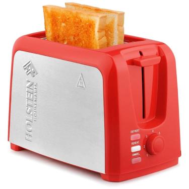 Imagem de Torradeira Elétrica 2 Fatias com 7 Níveis de Tostagem, 110V, Holstein Housewares, Vermelha