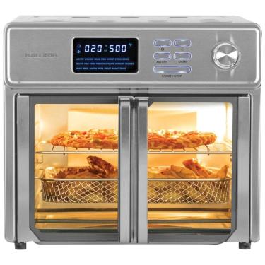 Imagem de Forno Elétrico de Bancada  26L 10 em 1 Multifunções com 9 Acessórios de Cozinha em Aço Inoxidável, 110V, 1700W, Kalorik M, Prata