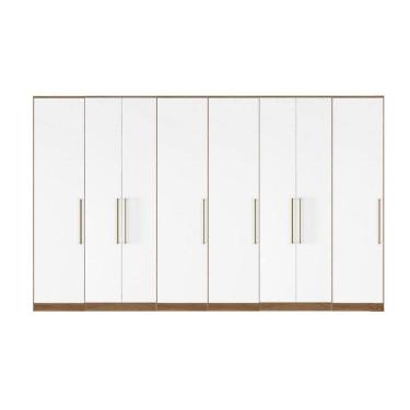 Imagem de Roupeiro Modulado Irlanda 382m 8 Portas 6 Gavetas - Amendola Touch/ Branco Demóbile 