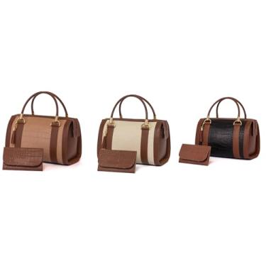 Imagem de Kit Bolsa Baú Elegante Luxo com Carteira Feminina de Mão e Alça para ombro Transversal design compacto e moderno, ideal para qualquer look PREMIUM