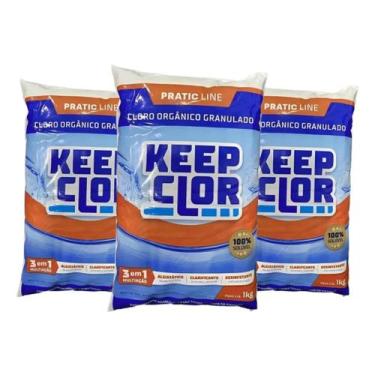 Imagem de Kit com 3 keepclor dicloro 40% pratic line saco 1kg - 001939