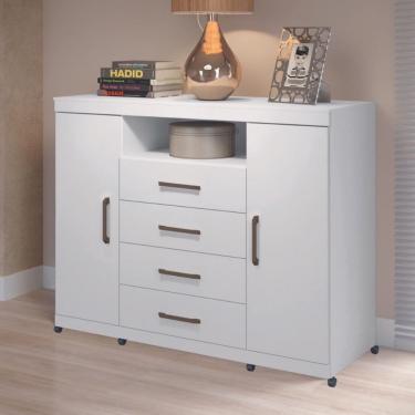 Imagem de Cômoda 4 Gavetas 2 Portas com Rodizio Havana Master Santos Andira