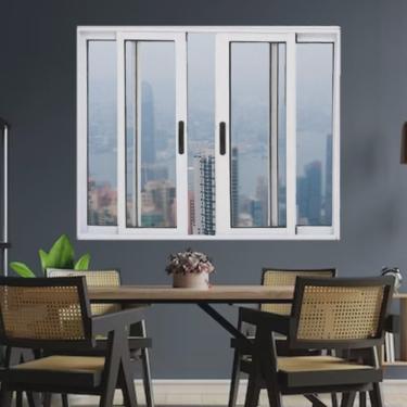 Imagem de Janela Vitrô de Alumínio 4 Folhas 100 X 120cm Linha 25