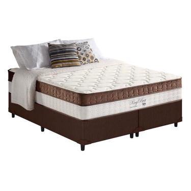 Imagem de Conjunto Box: Colchão Molas D Angelis Anjos Ensacadas King Best Marrom + Base crc Courano Brown (193x203)