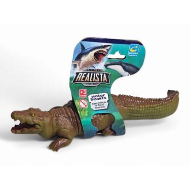 Imagem de Boneco em Vinil Animal Brinquedo Super Realista Crocodilo - Cometa