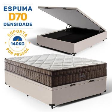 Imagem de Cama Box Baú com Colchão de Espuma D70 Pillow In Ultra Dream Anjos Casal 138cm