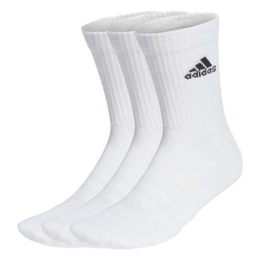 Imagem de Kit Meia Adidas Cano Alto 3 Pares, Branco, 41-43