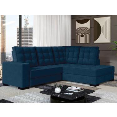 Imagem de Sofá Canto Retrátil e Reclinável Munique Tamanho 220cm X 175cm Azul