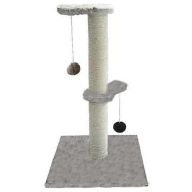 Imagem de Genérico, Arranhador P/Gatos Poste C/Brinquedo Duplo Exclusivo Cinza