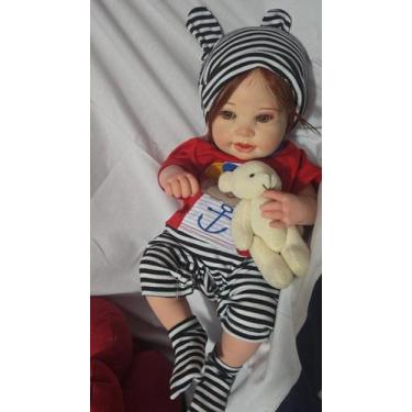 Imagem de Bebê Reborn Barato100 Silicone pode Dar Banho Igualzinho  a foto - beb