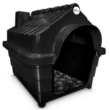 Imagem de Casa para Cachorros Plástica Rinopet N5 com Colchonete Mecpet (Preto, 5)