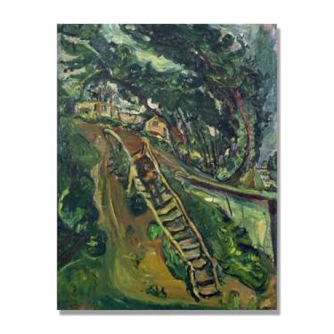 Imagem de Impressões em tela famosas (homem andando pelas escadas) por Chaim Soutine, reprodução impressa em tela, imagem de arte de parede para decoração de casa. 70 x 90 cm - 27,6 x 35,4 pol sem moldura