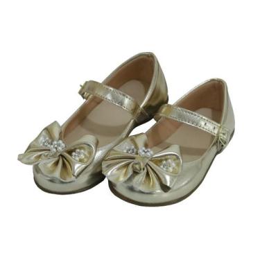 Imagem de Sapatilha Feminina Infantil Sapato Boneca Menina Conforto Laço Perola 
