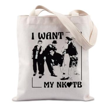 Imagem de Lywjyb Birdgot I Want My Tote Bag Vintage Boy Group Bolsa de compras inspirada em banda musical presente para amantes de música, I Want My Tote, One Size, Casual