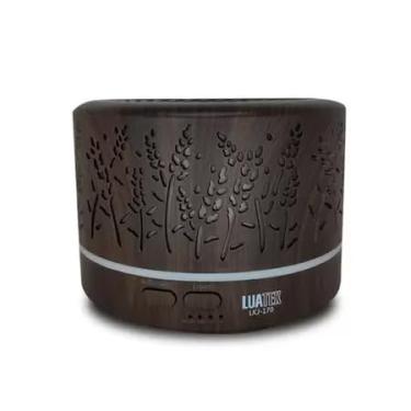 Imagem de Umidificador Aromatizador De Ar 700ml Ultrassônico 7 Leds Difusor Aromas Óleos Essenciais Controle(MARRON)