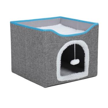 Imagem de Casa de Gato Dobrável Com Camada Dupla, Cama de Condomínio de Gato de Tecido Premium, Caverna de Gatos Multifuncionais para Dentro de Casa, a Função Fácil de Limpar a Casa de (#2)