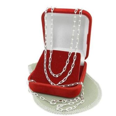 Imagem de Corrente Masculina 80Cm 2Mm Largura Folheada Prata Cr638 - Wnbijouteri