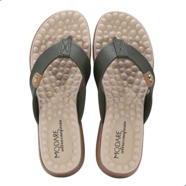 Imagem de Tamanco Feminino Modare Napa Floather Sense Flex Oliva Camel
