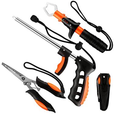 Imagem de mouhike Kit de ferramentas de pesca, alicate de aço inoxidável multifuncional, garra de lábio de peixe, removedor de anzol, combo de equipamento de pesca para água salgada, presentes de pesca em água