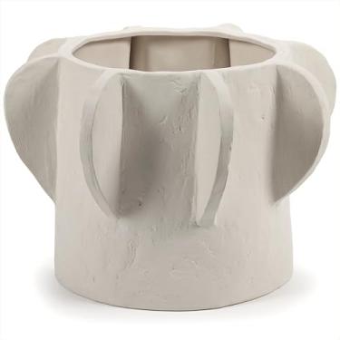 Imagem de Serax Vaso de flores Molly | Grés branco com acabamento fosco | Decoração de casa moderna para sala de estar e mesa | Vaso interno para plantas domésticas (grande)