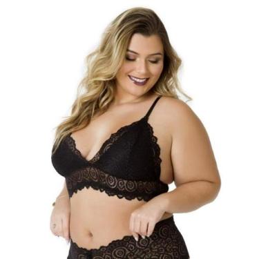 Imagem de Sutiã Cropped Plus Size em RendaSem Bojo Sem Aro Soutien Extra Grande 