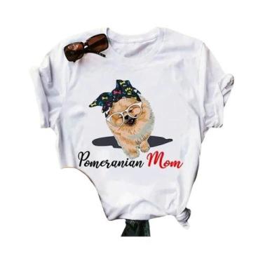 Imagem de Camiseta Feminina Verão - Pomeranian Mom - Manga Curta, BR-G4, Wtq0022