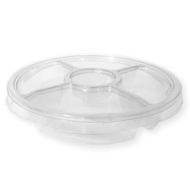 Imagem de Bandeja Petisqueira de Plástico Resistente Prática 4 Divisórias Com Ta