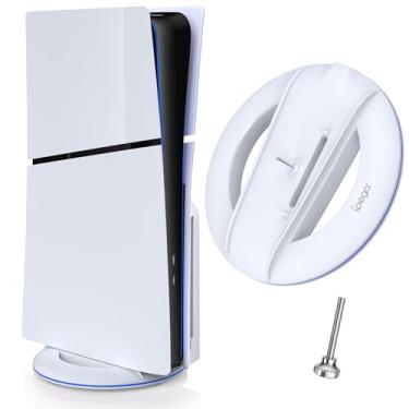 Imagem de Auarte Suporte vertical 2023 para console PS5 Slim Disc e Digital com parafuso, base de substituição para console Playstation 5 Slim, branco